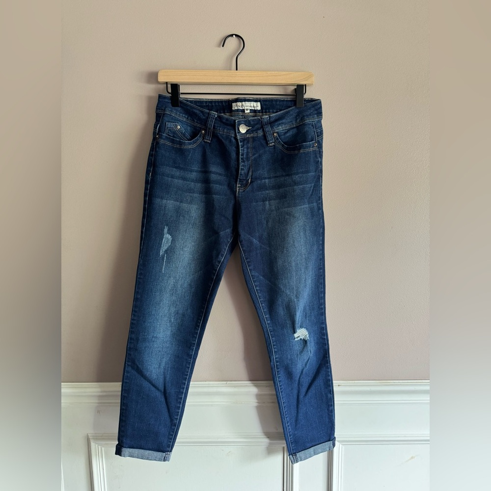 Royalty For Me Roll Cuff Jean Skinny Stretch Distressed Womens 8 Wannabetterbutt
